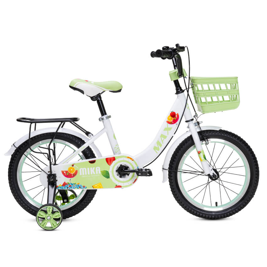 Велосипед детский MAX BIKE Mika 1 16", белый/зеленый 
Велосипед детский MAX BIKE Mika 1 16", белый/зеленый