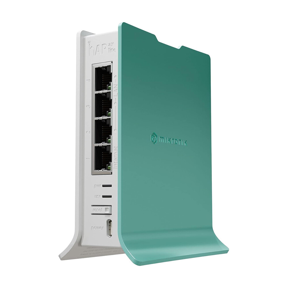 Wi-Fi роутер MikroTik HAP AX Lite, L41G-2axD, зелёный/белый
Wi-Fi роутер MikroTik HAP AX Lite, L41G-2axD, зелёный/белый