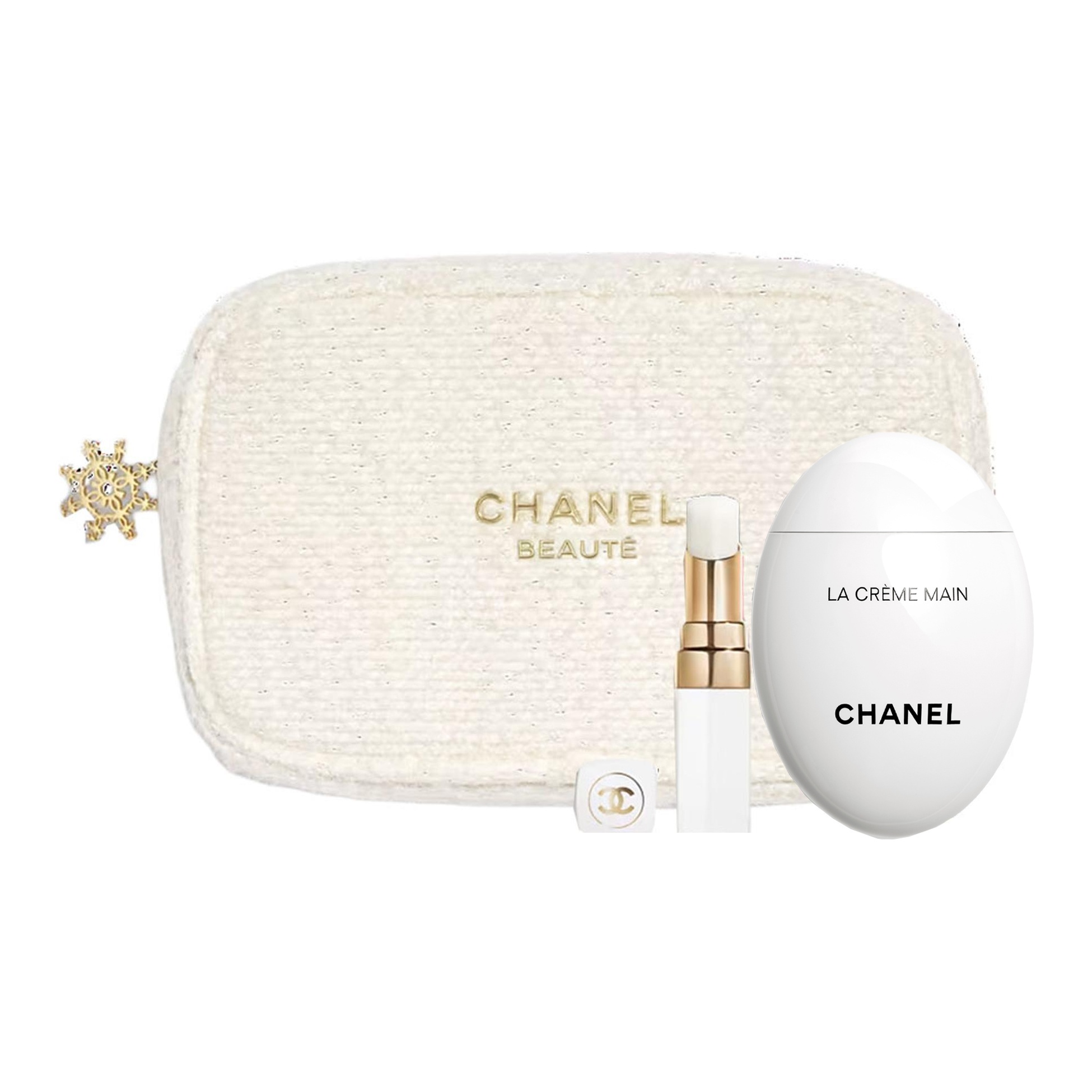 Подарочный набор бьюти-средств с бальзамом для губ и кремом для рук Christmas Limited Edition увлажняющий успокаивающий 3г+50мл+косметичка CHANEL
Подарочный набор бьюти-средств с бальзамом для губ и кремом для рук Christmas Limited Edition увлажняющий успокаивающий 3г+50мл+косметичка CHANEL