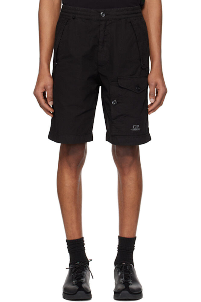 Черные шорты-карго из микрорепса C.P. Company
Черные шорты-карго из микрорепса C.P. Company