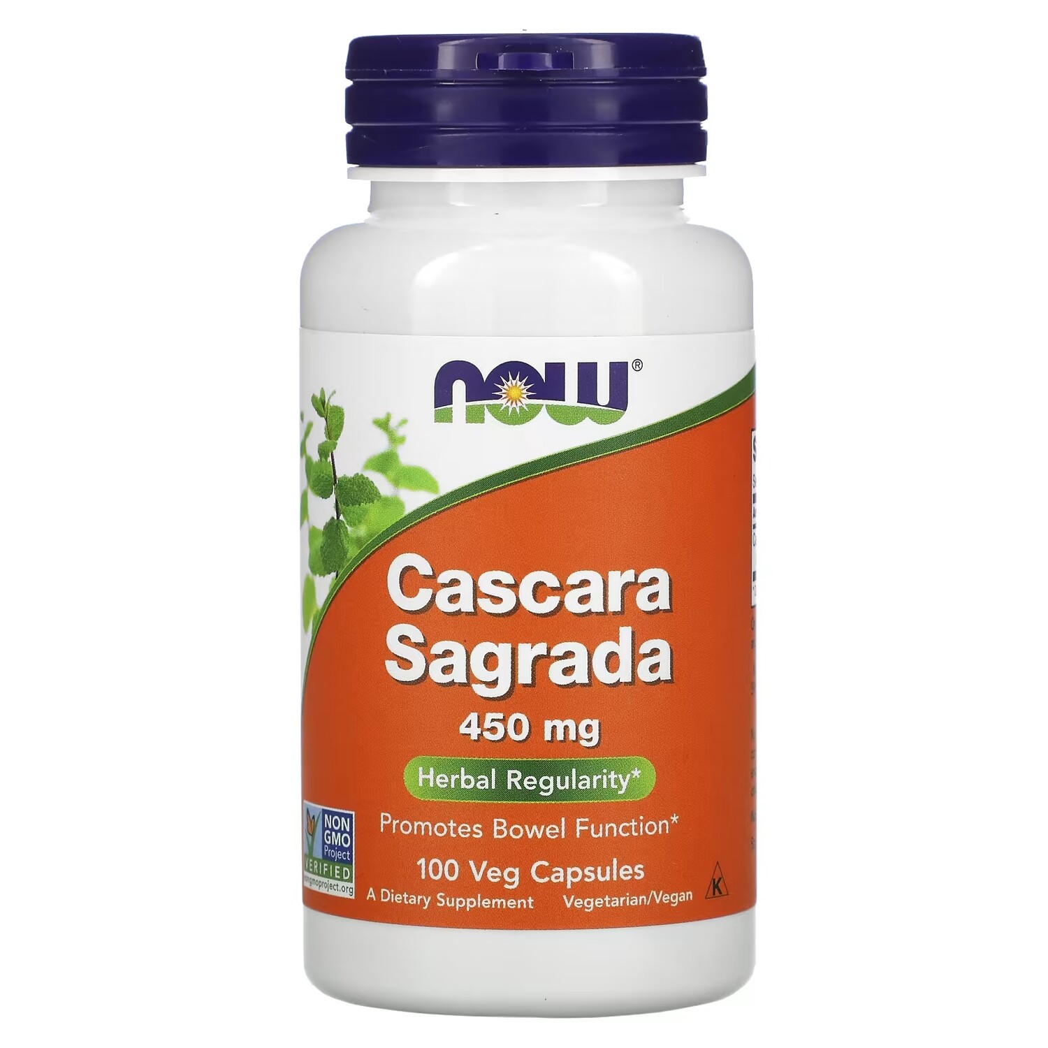 Добавка NOW Foods Cascara Sagrada, 100 вегетарианских капсул
