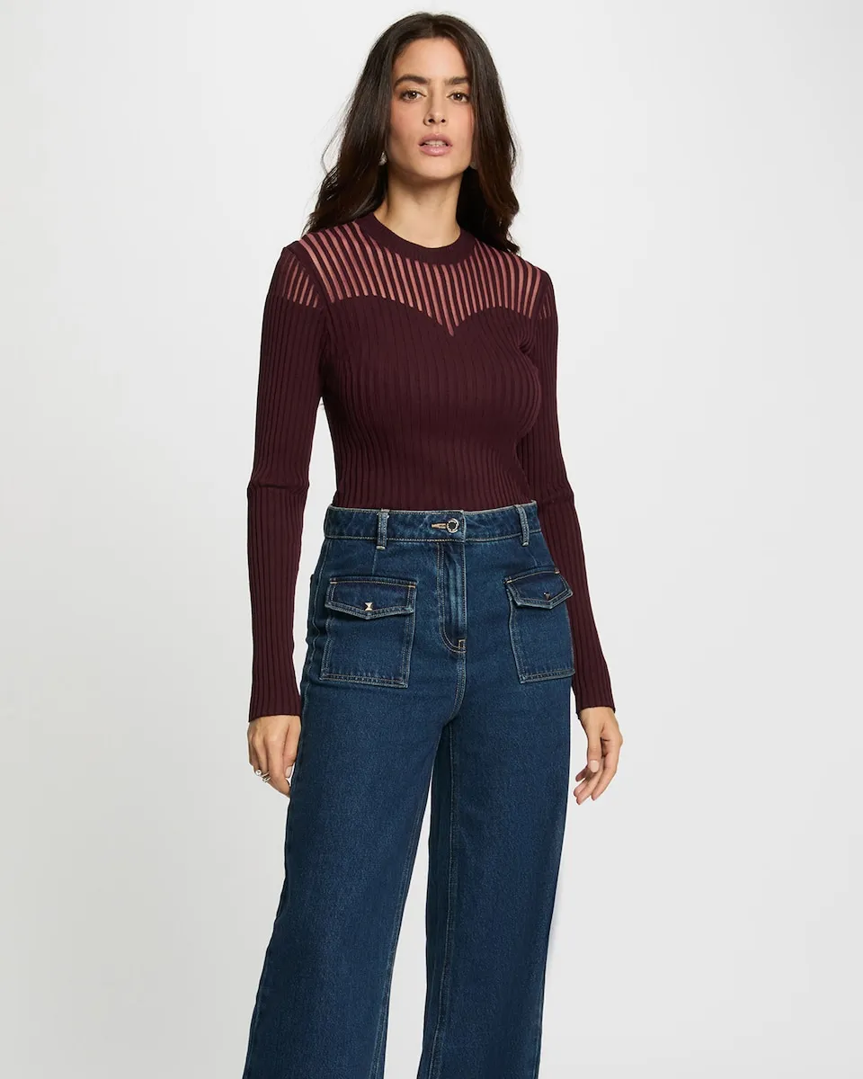 Девичий свитер с длинным рукавом Morgan, бордовый
Девичий свитер с длинным рукавом Morgan, бордовый