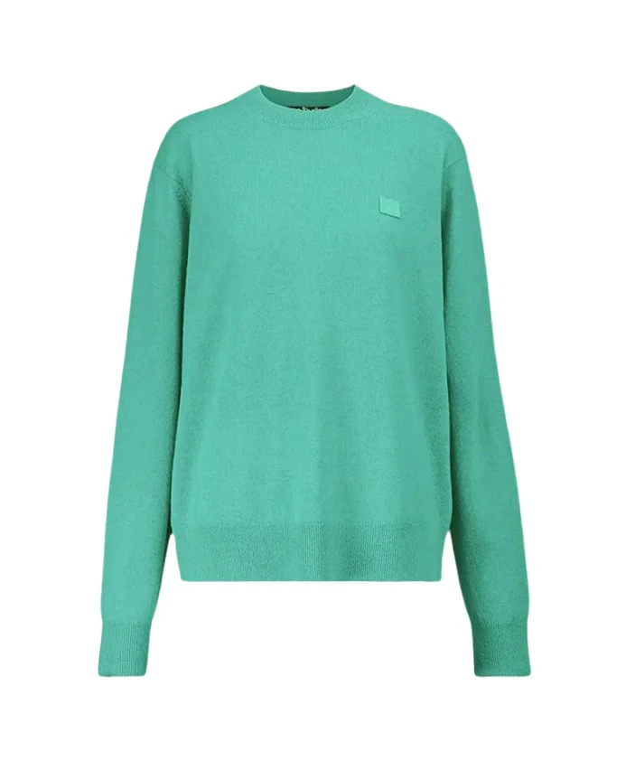 Зеленый ребристый шерстяной свитер с аппликацией в виде культового лица. Acne Studios, зеленый
Зеленый ребристый шерстяной свитер с аппликацией в виде культового лица. Acne Studios, зеленый