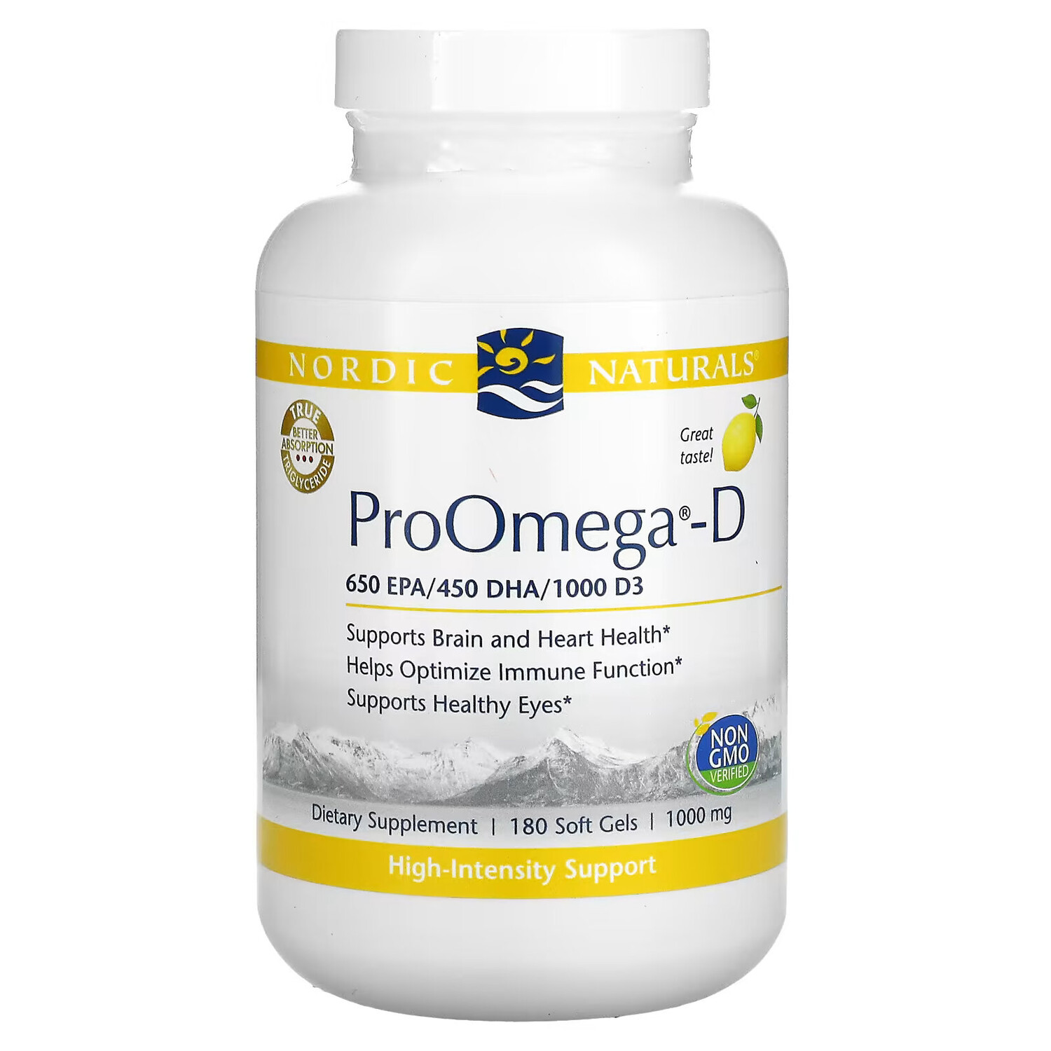 Nordic Naturals, ProOmega-D, со вкусом лимона, 1000 мг, 180 мягких капсул
Nordic Naturals, ProOmega-D, со вкусом лимона, 1000 мг, 180 мягких капсул