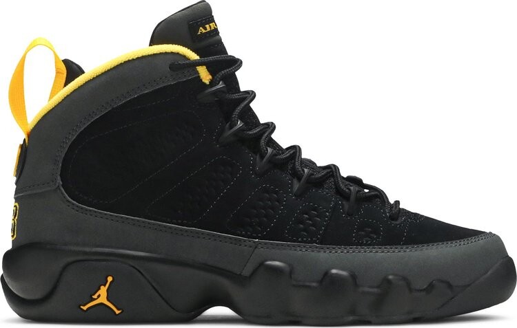 Кроссовки Air Jordan 9 Retro GS Dark Charcoal University Gold, серый 
Кроссовки Air Jordan 9 Retro GS Dark Charcoal University Gold, серый