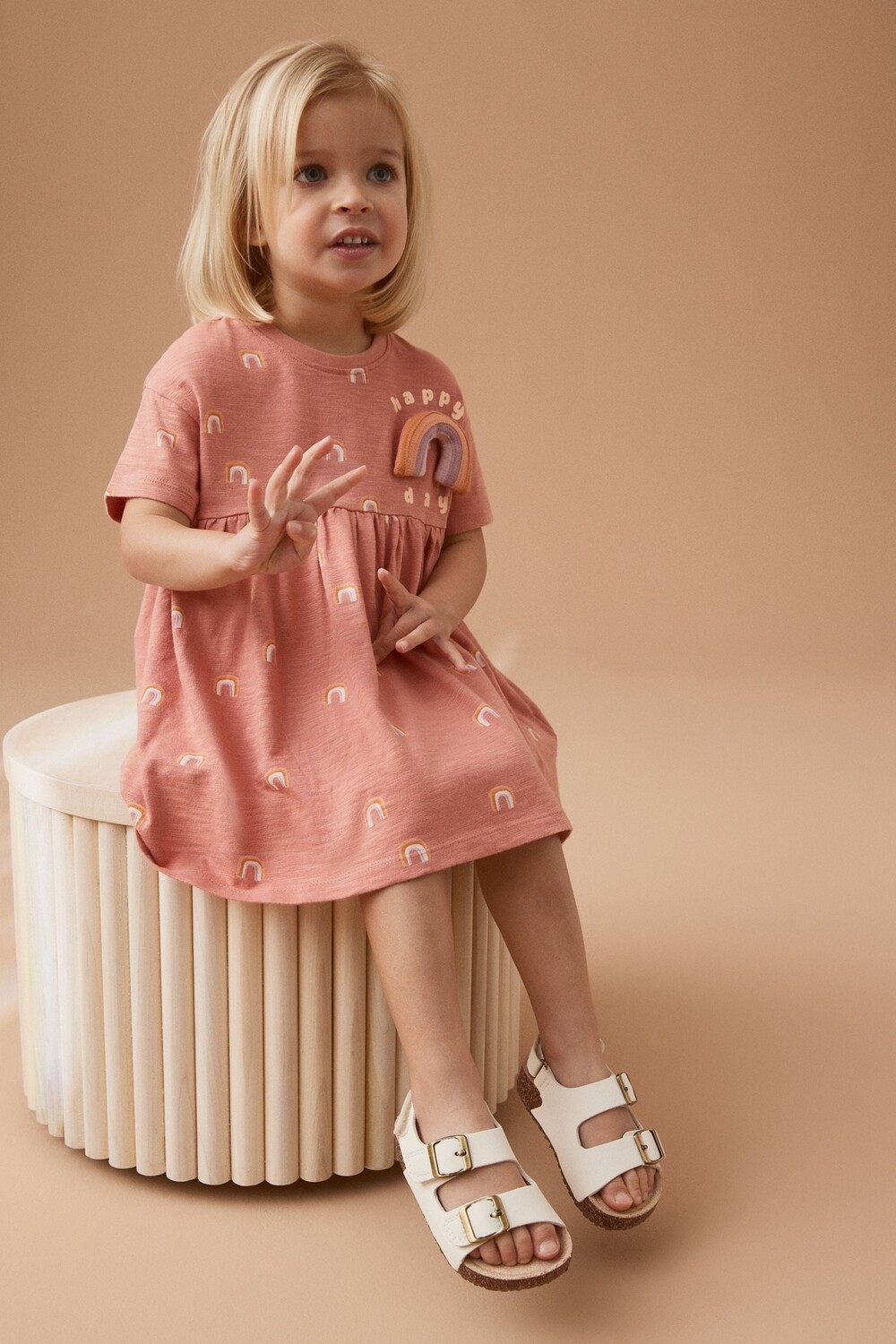 Сандалии с двумя ремешками и пробковой подошвой Next, белый 
Сандалии с двумя ремешками и пробковой подошвой Next, белый