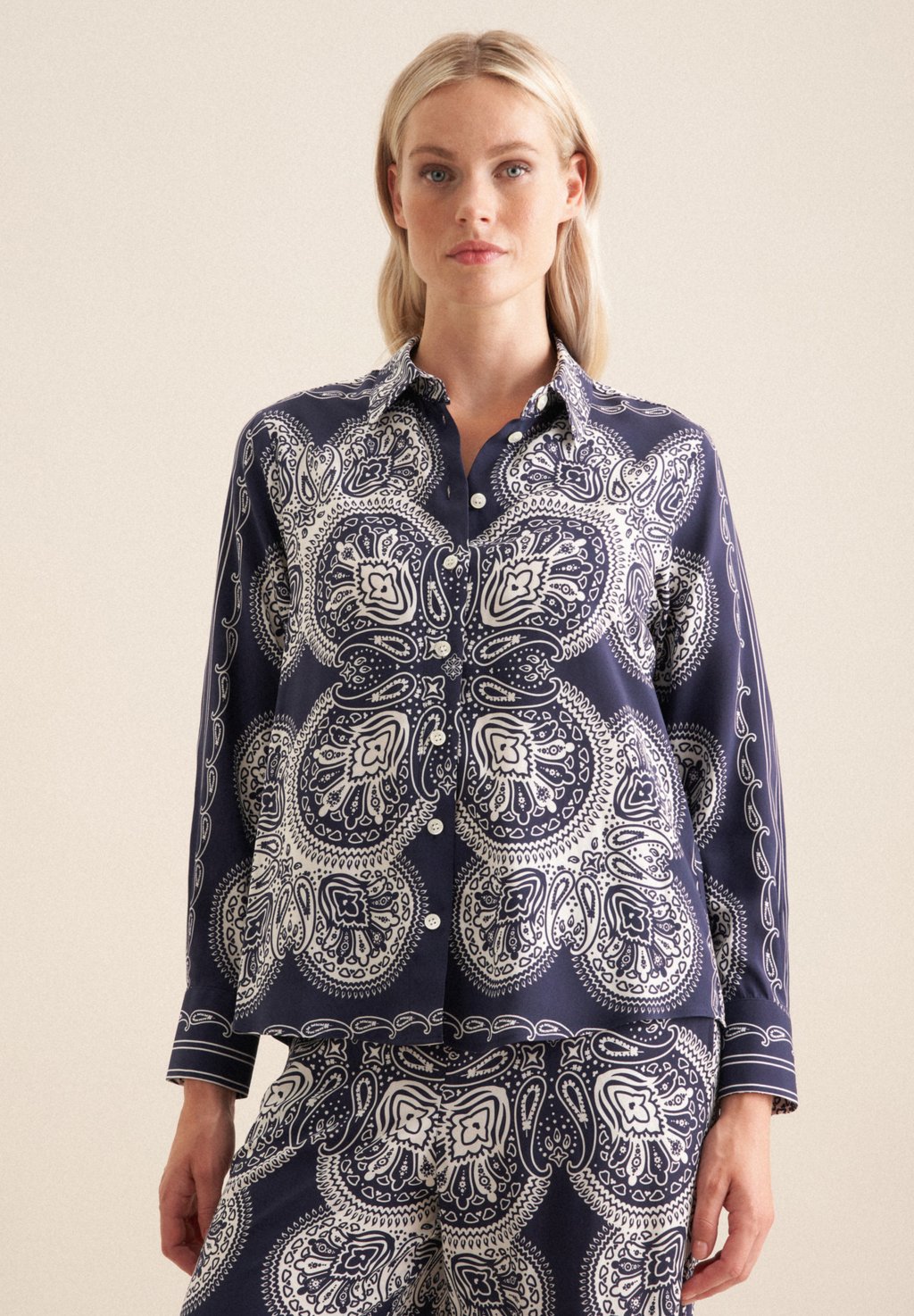 Блузка на пуговицах REGULAR Seidensticker, синий 
Блузка на пуговицах REGULAR Seidensticker, синий