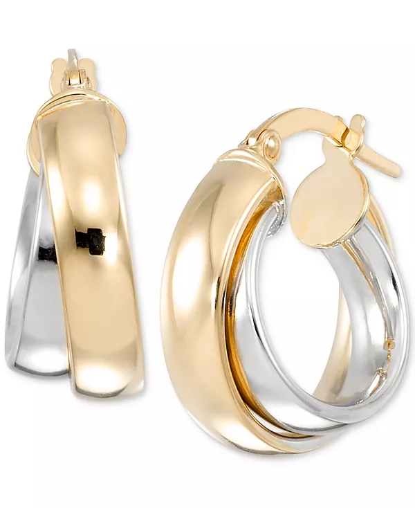 Полированные сверхмаленькие серьги-кольца из 10-каратного белого и желтого золота, 0,39 дюйма Macy'S, two-tone
Полированные сверхмаленькие серьги-кольца из 10-каратного белого и желтого золота, 0,39 дюйма Macy'S, two-tone