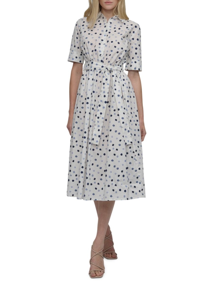 Платье-рубашка миди с короткими рукавами и горошинами DKNY, цвет Silver Dot
Платье-рубашка миди с короткими рукавами и горошинами DKNY, цвет Silver Dot