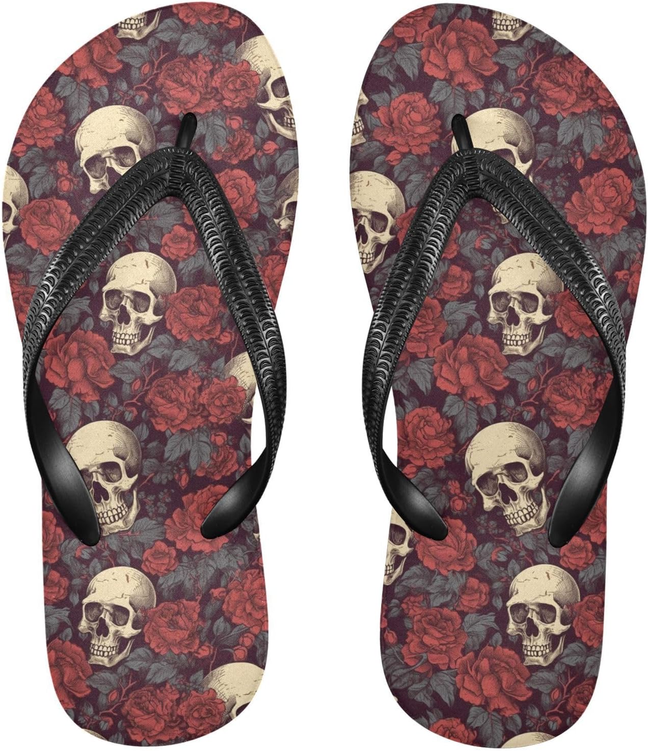 Женские шлепанцы YMGQYJ, повседневные летние сандалии, мужские шлепанцы для пляжа и улицы - винтажный красный с принтом черепа и розы
Женские шлепанцы YMGQYJ, повседневные летние сандалии, мужские шлепанцы для пляжа и улицы - винтажный красный с принтом черепа и розы