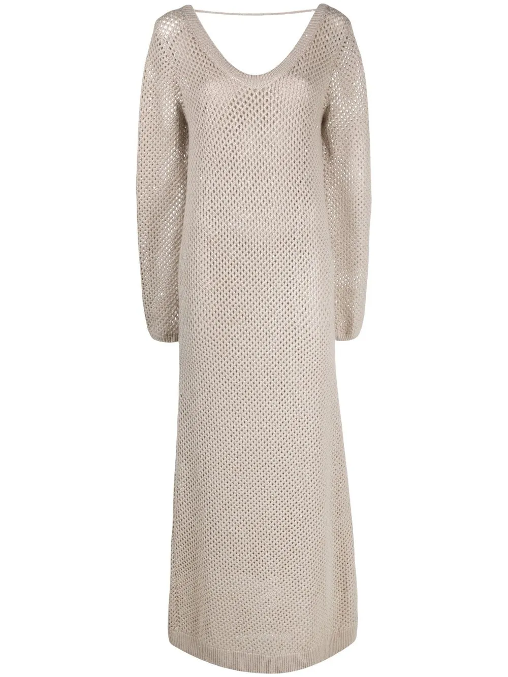 Платье макси рыхлой вязки Brunello Cucinelli, нейтральный
Платье макси рыхлой вязки Brunello Cucinelli, нейтральный