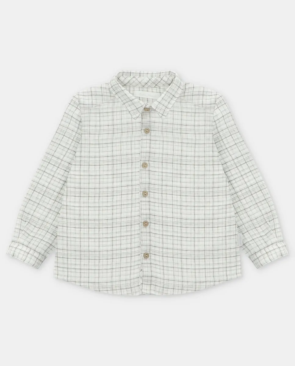 Хлопковая детская рубашка с микроузором в клетку песочного цвета Martín Aranda
Хлопковая детская рубашка с микроузором в клетку песочного цвета Martín Aranda