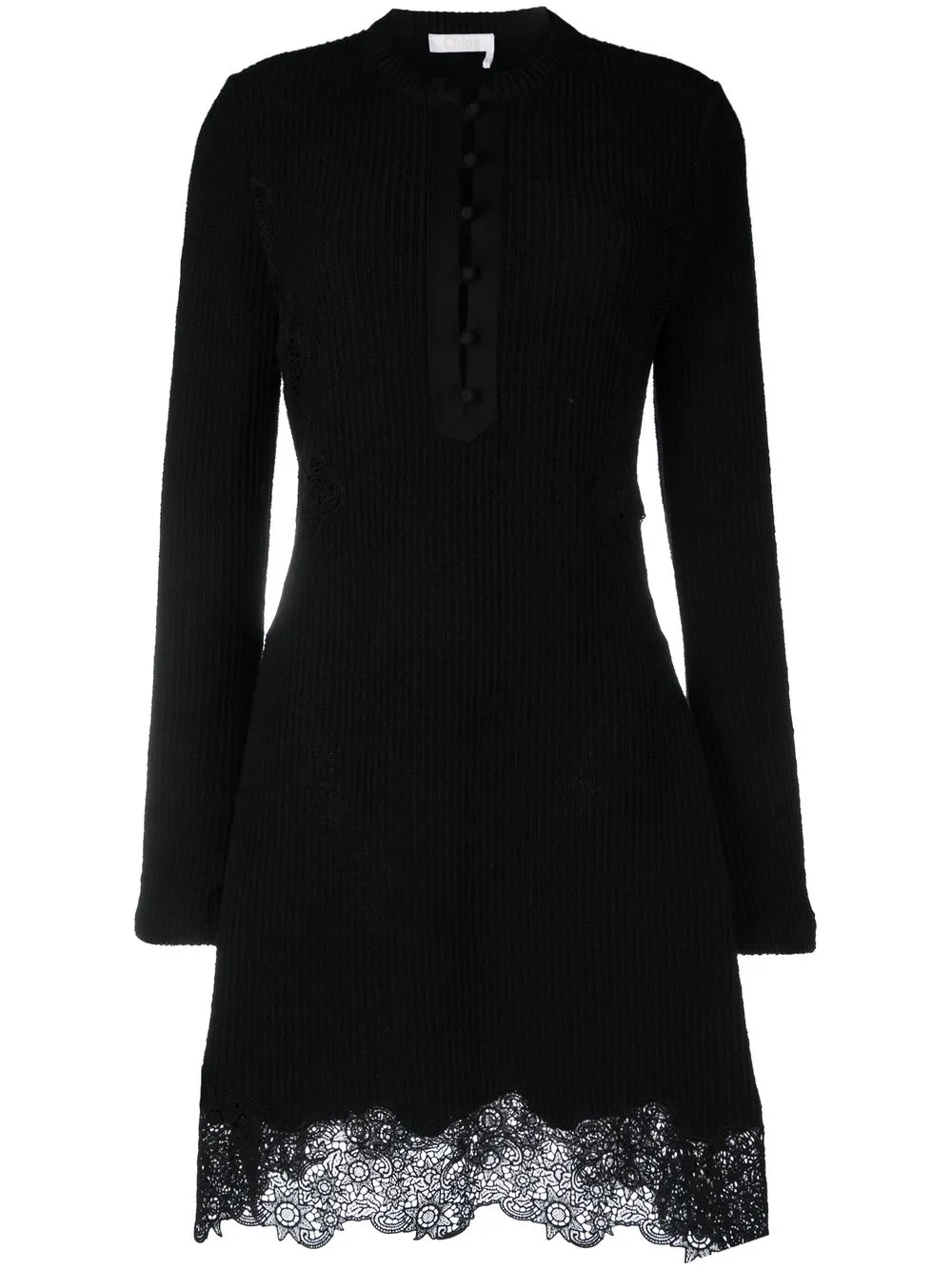 Трикотажное платье мини с кружевом CHLOÉ, черный
Трикотажное платье мини с кружевом CHLOÉ, черный