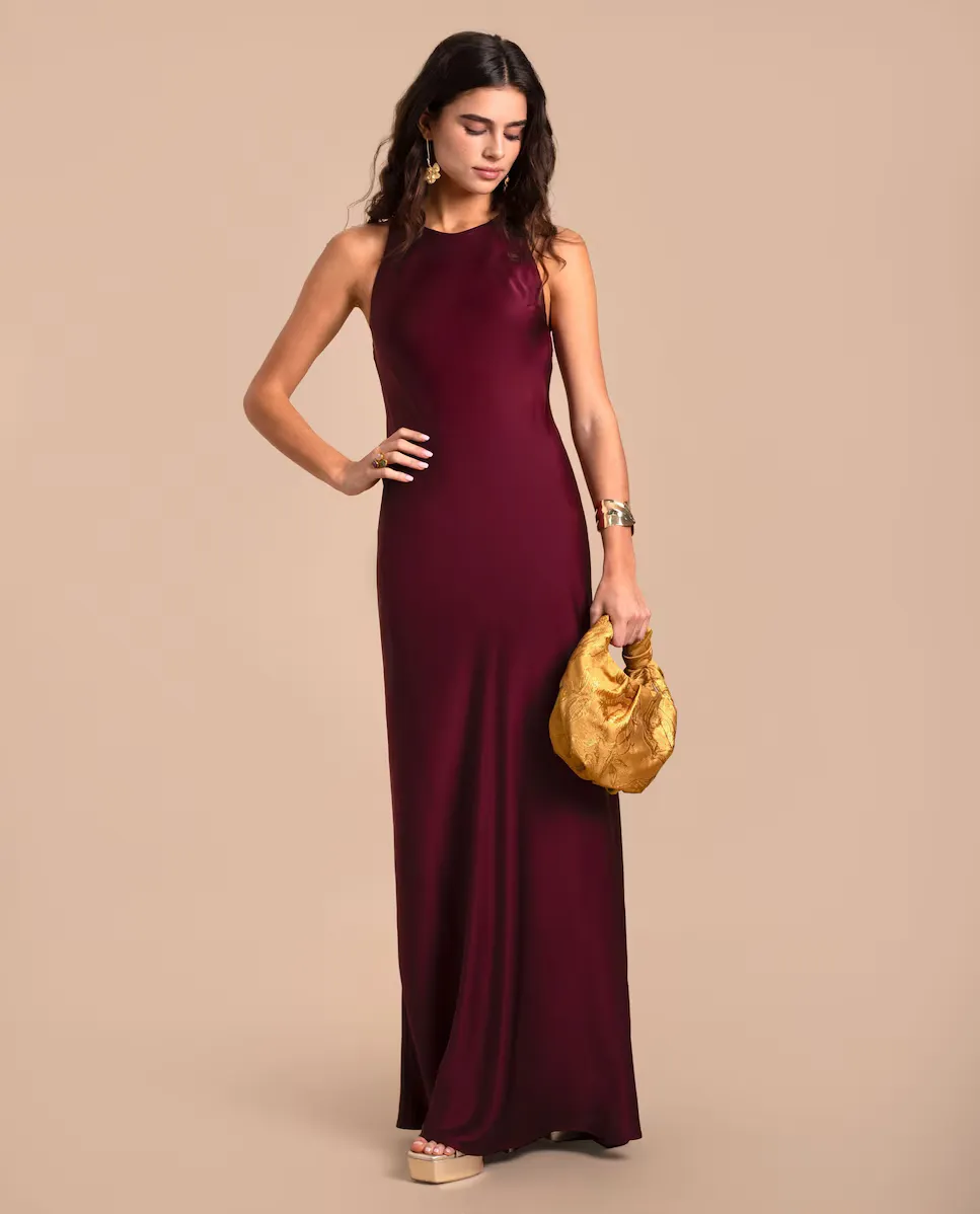 Длинное платье с открытой спиной The-Are, бордовый 
Длинное платье с открытой спиной The-Are, бордовый