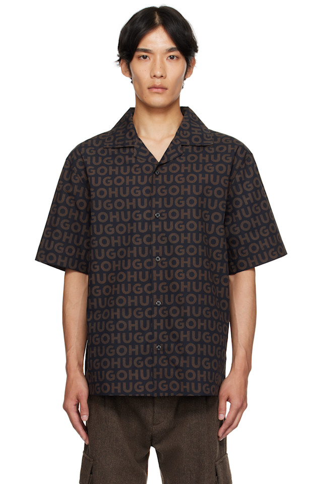 Оверсайз рубашка из хлопкового поплина с принтом Hugo, коричневый
Оверсайз рубашка из хлопкового поплина с принтом Hugo, коричневый