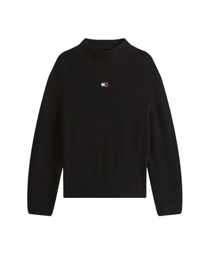 Черный хлопковый свитер со стоячим воротником Tommy Jeans, черный
Черный хлопковый свитер со стоячим воротником Tommy Jeans, черный