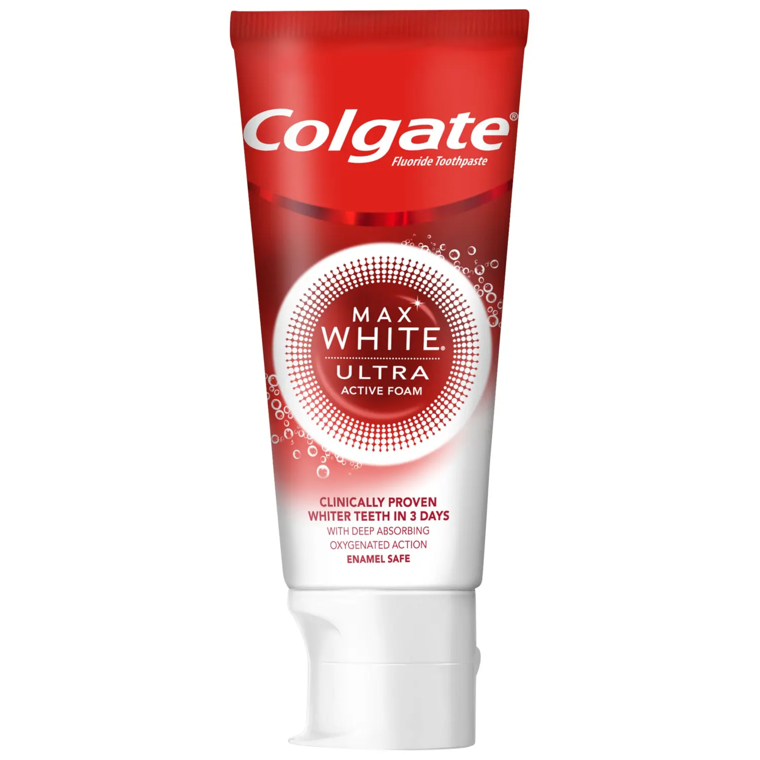 Colgate Max White Ultra Active Foam отбеливающая зубная паста, 50 мл
Colgate Max White Ultra Active Foam отбеливающая зубная паста, 50 мл