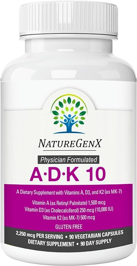 Добавка NatureGenX ADK 10 — витамины A, D3 и K2 — мощная 10 000 МЕ, 90 капсул
Добавка NatureGenX ADK 10 — витамины A, D3 и K2 — мощная 10 000 МЕ, 90 капсул
