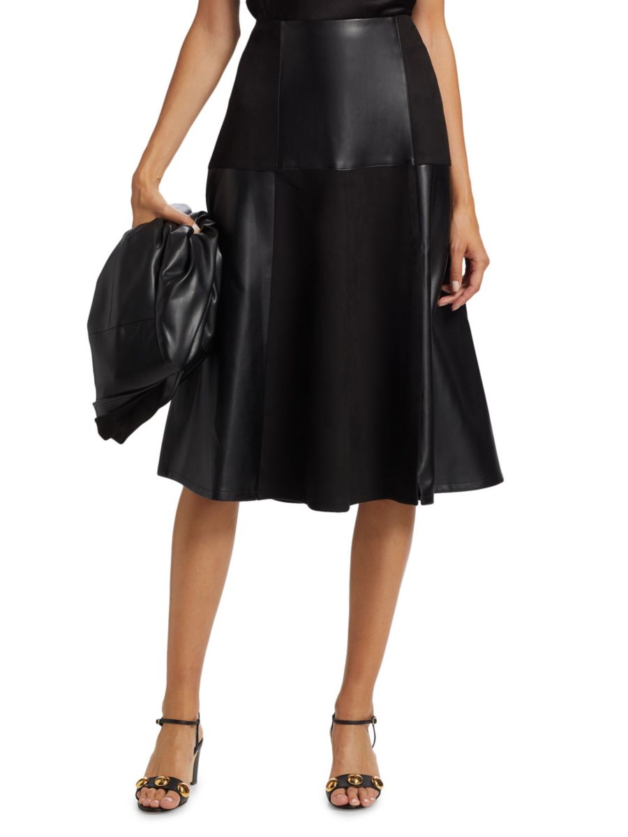 Юбка-миди Lucy из искусственной кожи и замши в стиле пэчворк Elie Tahari, нуарный
Юбка-миди Lucy из искусственной кожи и замши в стиле пэчворк Elie Tahari, нуарный