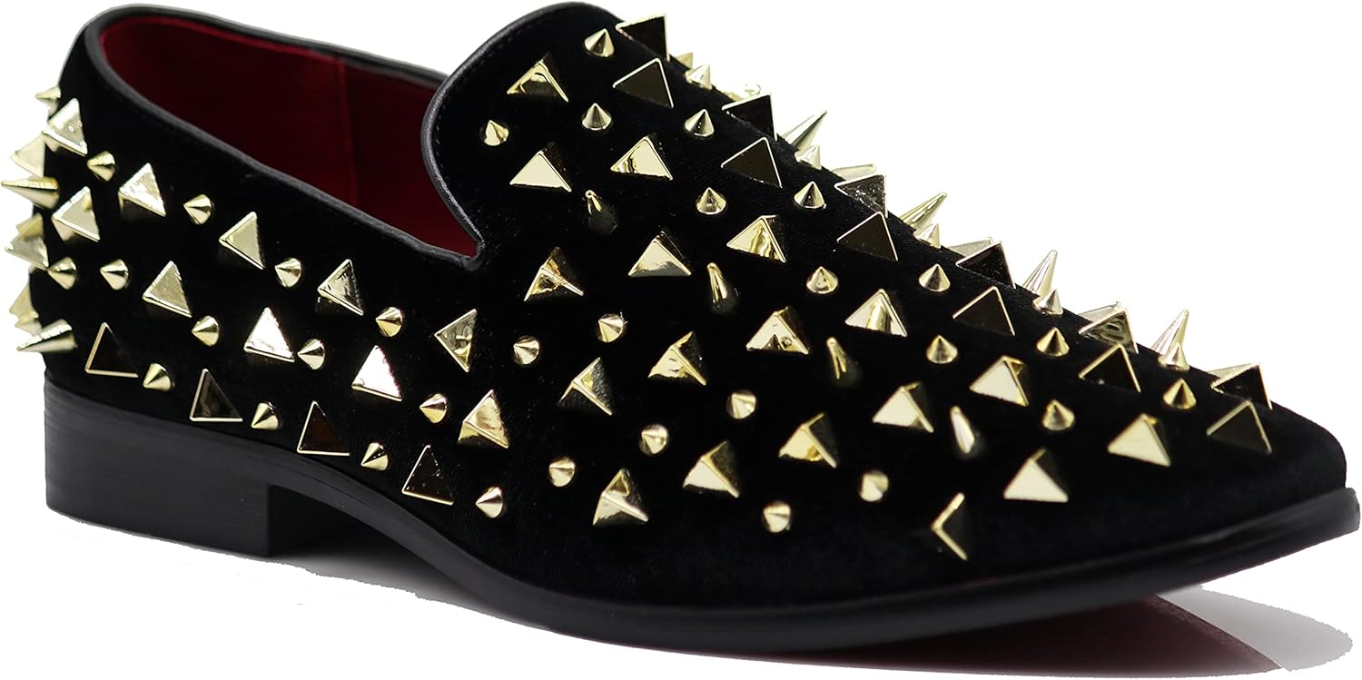 Мужские винтажные лоферы SPK09 с шипами, слипоны, модная обувь, классические вечерние туфли-токседо Enzo Romeo, золотой
Мужские винтажные лоферы SPK09 с шипами, слипоны, модная обувь, классические вечерние туфли-токседо Enzo Romeo, золотой