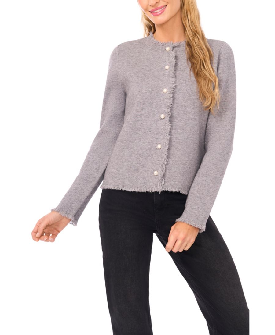 Женский кардиган с бахромой и длинными рукавами CeCe, Medium Heather Grey
Женский кардиган с бахромой и длинными рукавами CeCe, Medium Heather Grey