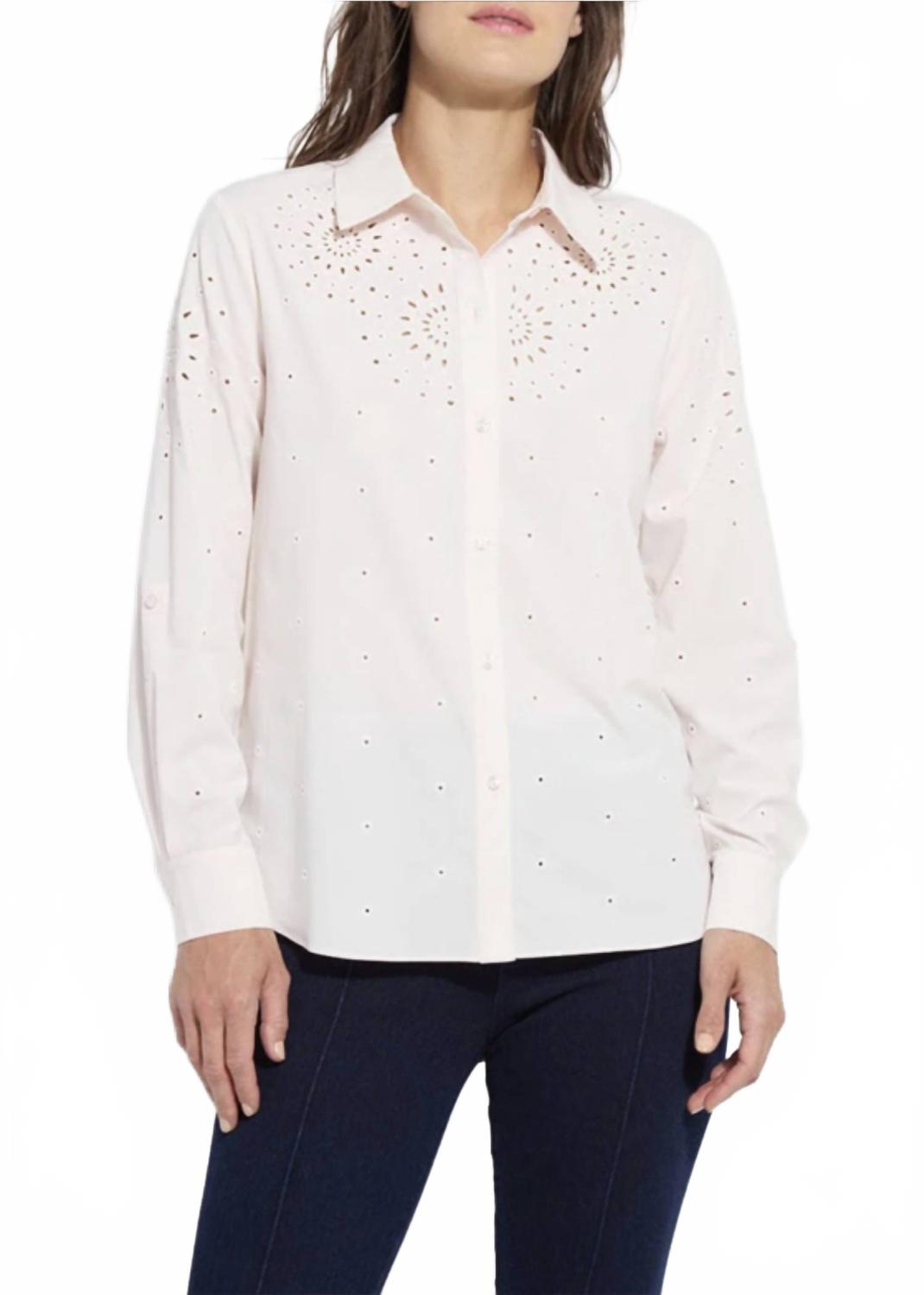 Zelie блузка с вышивкой и ажурными вставками в жемчужных тонах Lysse, Seed Pearl
Zelie блузка с вышивкой и ажурными вставками в жемчужных тонах Lysse, Seed Pearl