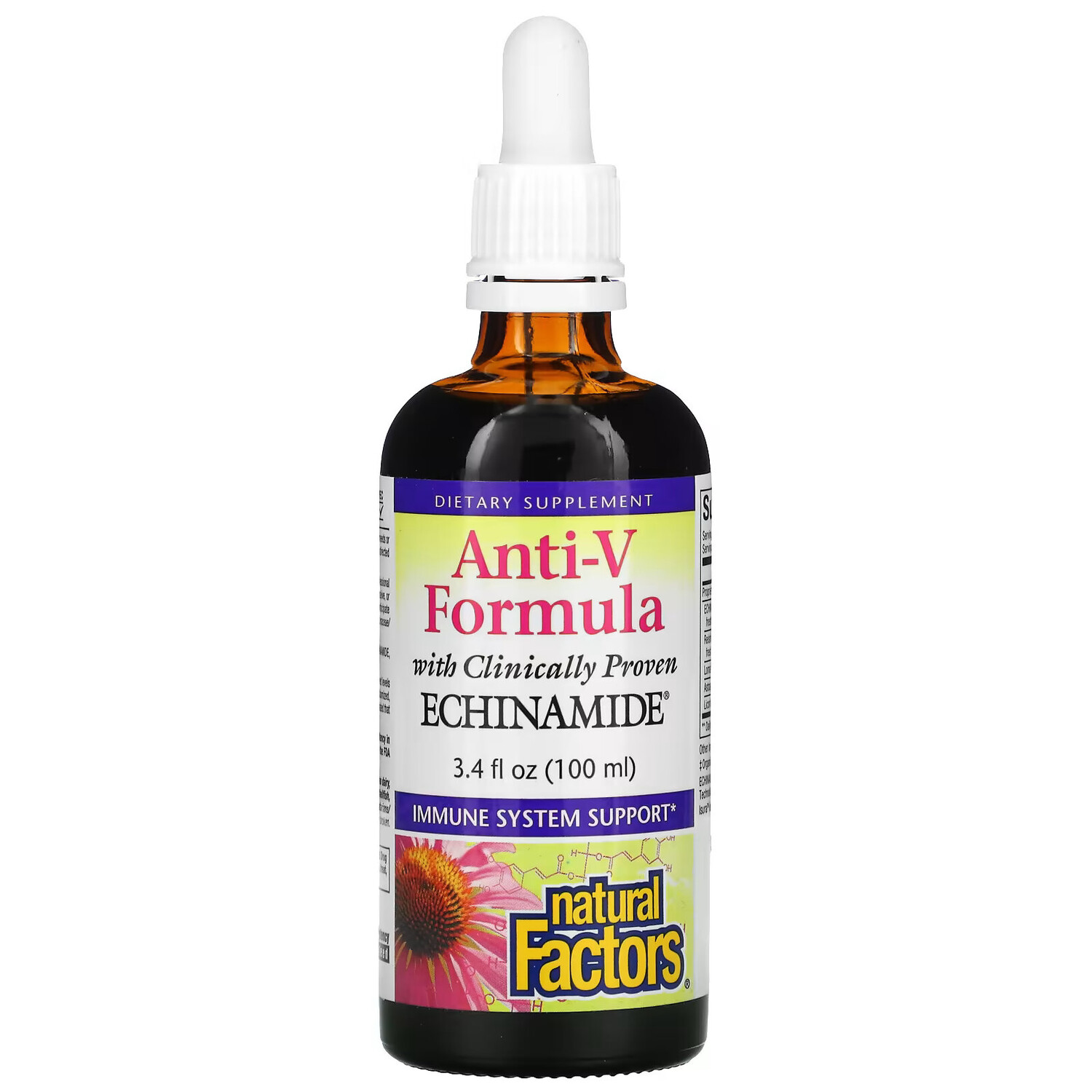 Natural Factors, Anti-V, средство с клинически подтвержденным эхинамидом, 100 мл (3,4 жидк. унции)
Natural Factors, Anti-V, средство с клинически подтвержденным эхинамидом, 100 мл (3,4 жидк. унции)