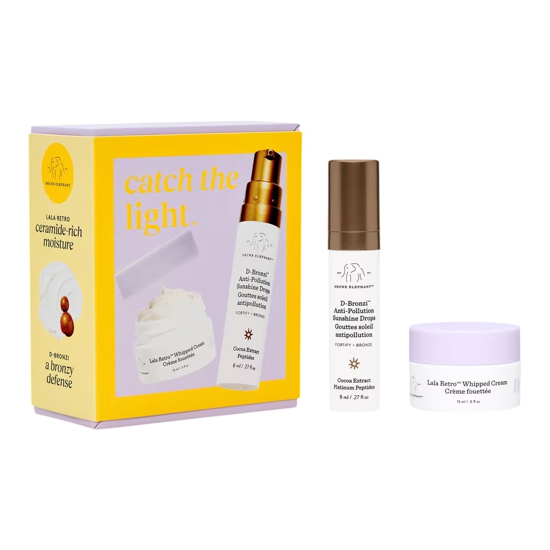 Набор для ухода за кожей лица Drunk Elephant Catch the Light: Nourish and Bronze Kit, 2 предмета
Набор для ухода за кожей лица Drunk Elephant Catch the Light: Nourish and Bronze Kit, 2 предмета