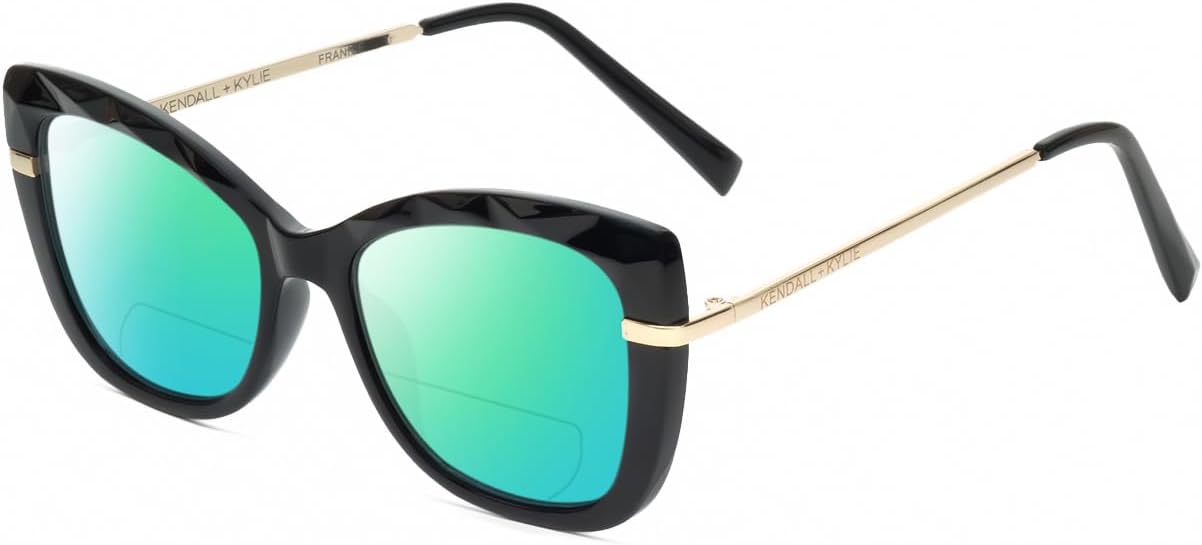 Солнцезащитные очки Calabria K+K FRANNIE Cat Eye с поляризованными линзами и бифокальной оправой для чтения, модные дизайнерские очки с бифокальной оправой, Gloss Black Gold/Green Mirror Lens
Солнцезащитные очки Calabria K+K FRANNIE Cat Eye с поляризованными линзами и бифокальной оправой для чтения, модные дизайнерские очки с бифокальной оправой, Gloss Black Gold/Green Mirror Lens