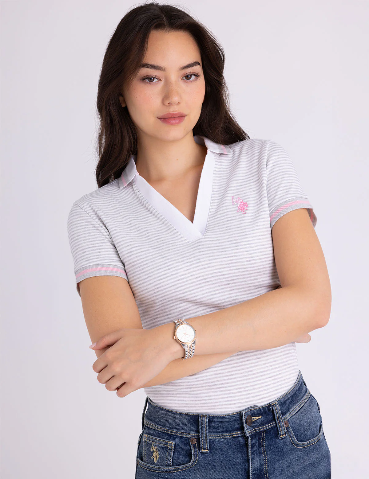 Футболка-поло U.S. Polo Assn Tipped Split Neck Stripe, светло-серый
Футболка-поло U.S. Polo Assn Tipped Split Neck Stripe, светло-серый