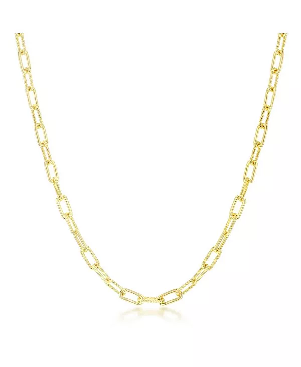 Ожерелье в виде скрепки из стерлингового серебра или позолоченного полированного серебра с дизайном веревки Simona, gold
Ожерелье в виде скрепки из стерлингового серебра или позолоченного полированного серебра с дизайном веревки Simona, gold