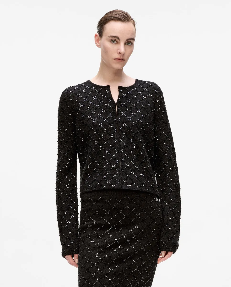 Кардиган с эффектом блеска Karl Lagerfeld, черный
Кардиган с эффектом блеска Karl Lagerfeld, черный