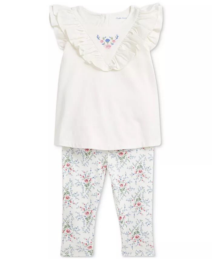 Комплект из хлопкового топа с оборками и леггинсов с цветочным принтом Polo Ralph Lauren, белый
Комплект из хлопкового топа с оборками и леггинсов с цветочным принтом Polo Ralph Lauren, белый