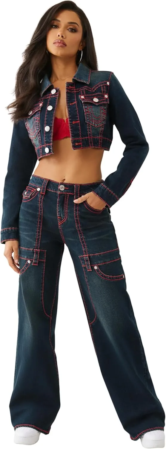 True Religion женские джинсы Carpenter Bobbi с клапанными карманами и крупной строчкой T
True Religion женские джинсы Carpenter Bobbi с клапанными карманами и крупной строчкой T