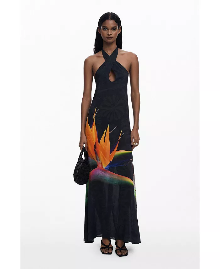 Женское длинное платье с принтом Desigual, черный
Женское длинное платье с принтом Desigual, черный