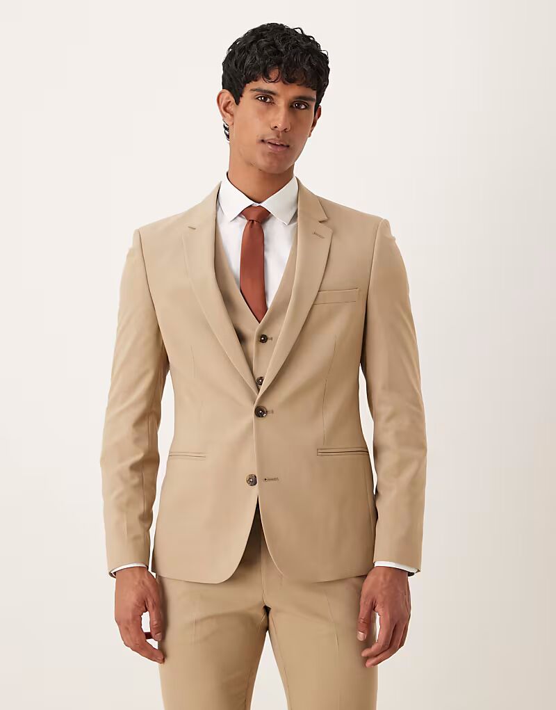 Узкий пиджак бежевого цвета Asos Design
Узкий пиджак бежевого цвета Asos Design