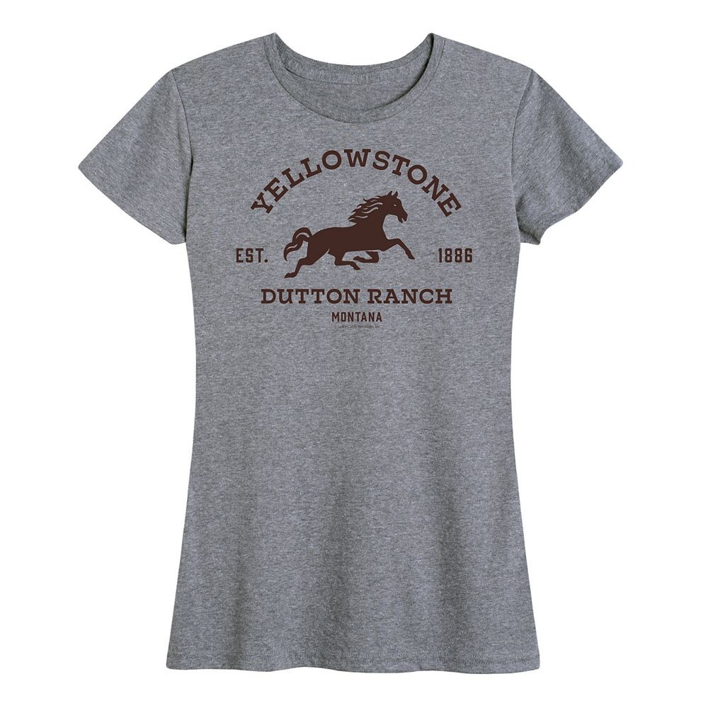 Женский Йеллоустон, расчетное время. Футболка 1886 с логотипом Horse Licensed Character, цвет Heather Gray 
Женский Йеллоустон, расчетное время. Футболка 1886 с логотипом Horse Licensed Character, цвет Heather Gray