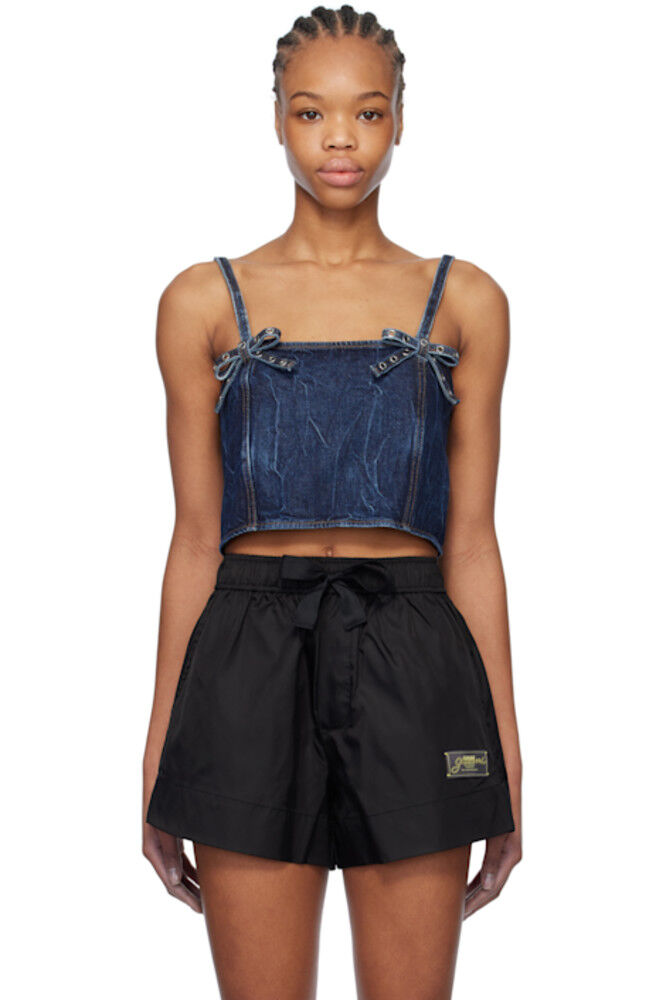 Синий мятый топ Future Denim Strap Top GANNI
Синий мятый топ Future Denim Strap Top GANNI