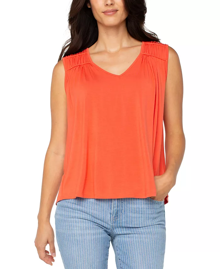 Женский вязаный топ без рукавов с плиссированными деталями Liverpool Los Angeles, оранжевый
Женский вязаный топ без рукавов с плиссированными деталями Liverpool Los Angeles, оранжевый