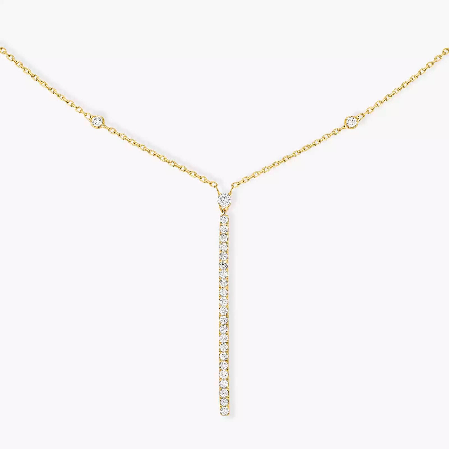Колье Messika Gatsby Vertical Bar, желтое золото/бриллианты
Колье Messika Gatsby Vertical Bar, желтое золото/бриллианты