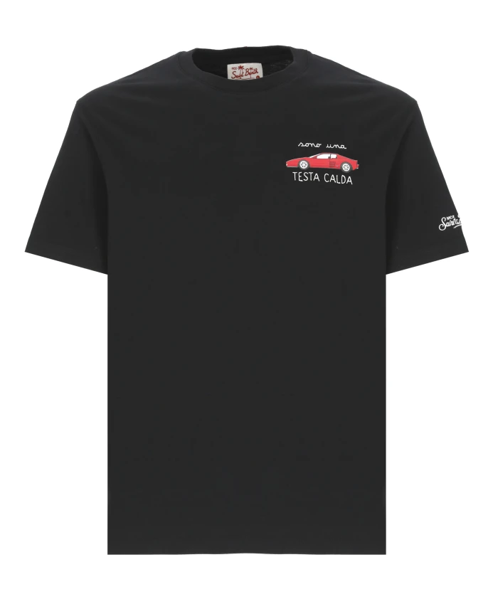 Черная хлопковая футболка с вышивкой Saint Barth, черный
Черная хлопковая футболка с вышивкой Saint Barth, черный