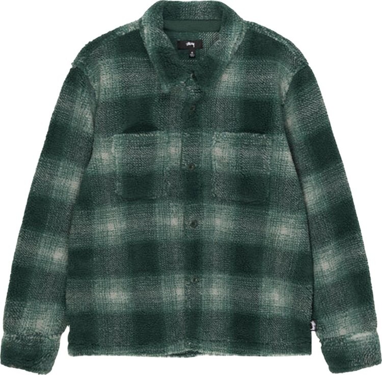 Рубашка Stussy Plaid Sherpa Shirt 'Green', зеленый 
Рубашка Stussy Plaid Sherpa Shirt 'Green', зеленый