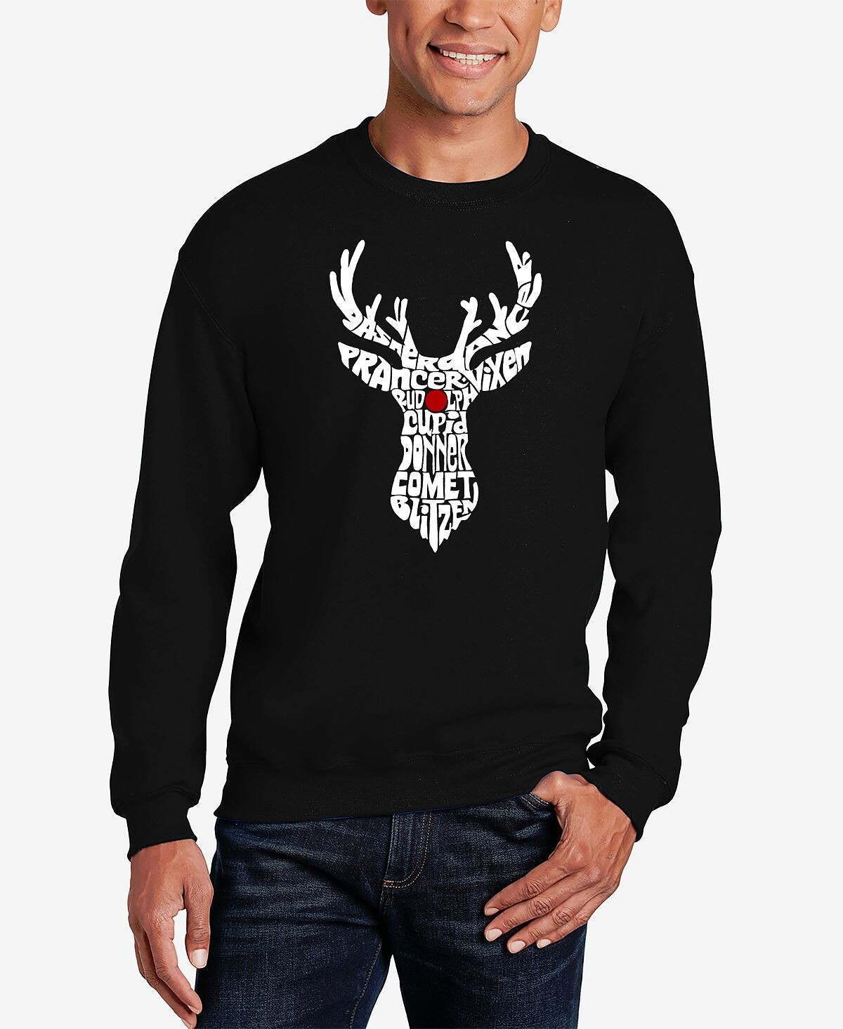 Мужская толстовка с круглым вырезом и надписью santa's reindeer word art LA Pop Art, черный
Мужская толстовка с круглым вырезом и надписью santa's reindeer word art LA Pop Art, черный
