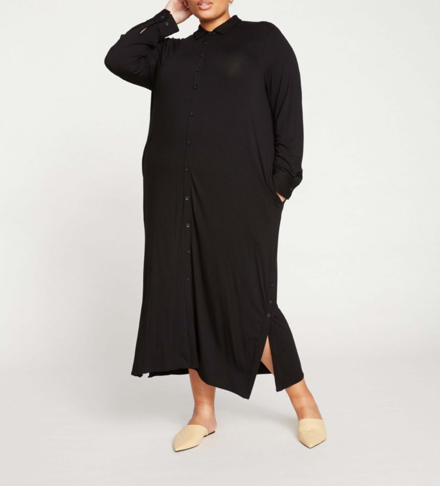 Женское платье-рубашка Sally Liquid Jersey Universal Standard, Black
Женское платье-рубашка Sally Liquid Jersey Universal Standard, Black