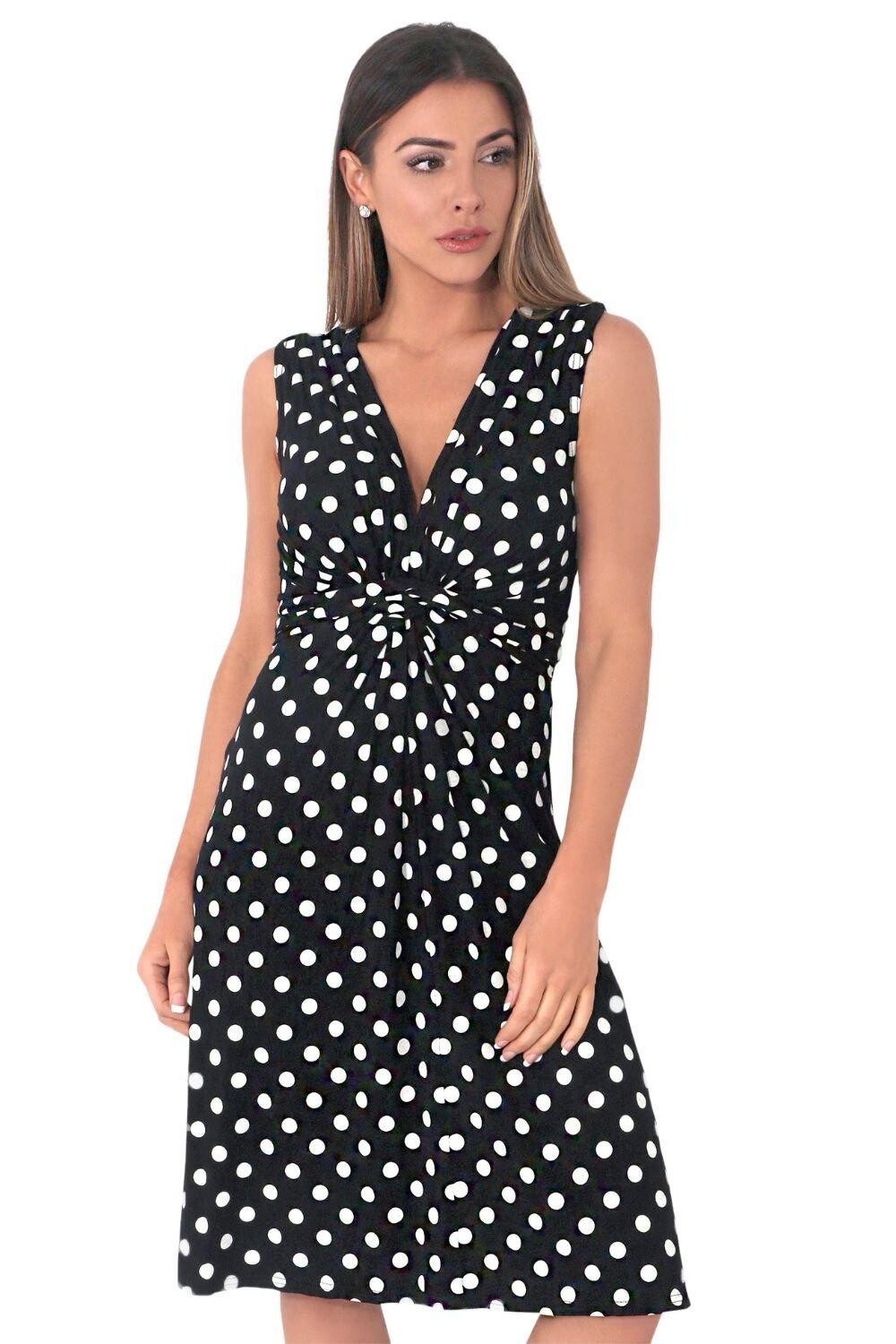 Мини-платье в горошек с узлом спереди KRISP, черный
Мини-платье в горошек с узлом спереди KRISP, черный