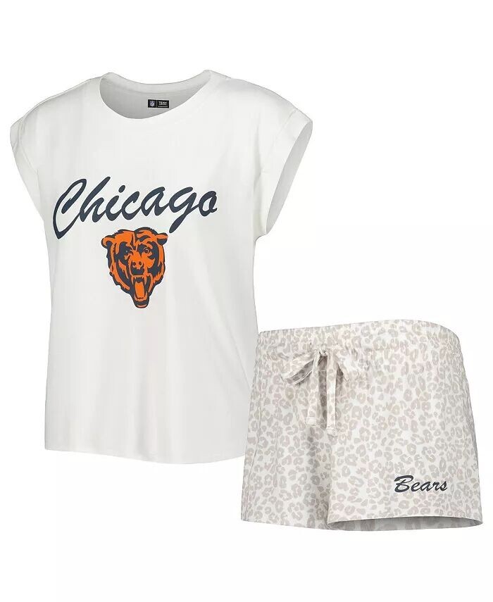 Женский комплект для сна из белой и кремовой трикотажной футболки и шорт Chicago Bears Montana Concepts Sport
Женский комплект для сна из белой и кремовой трикотажной футболки и шорт Chicago Bears Montana Concepts Sport