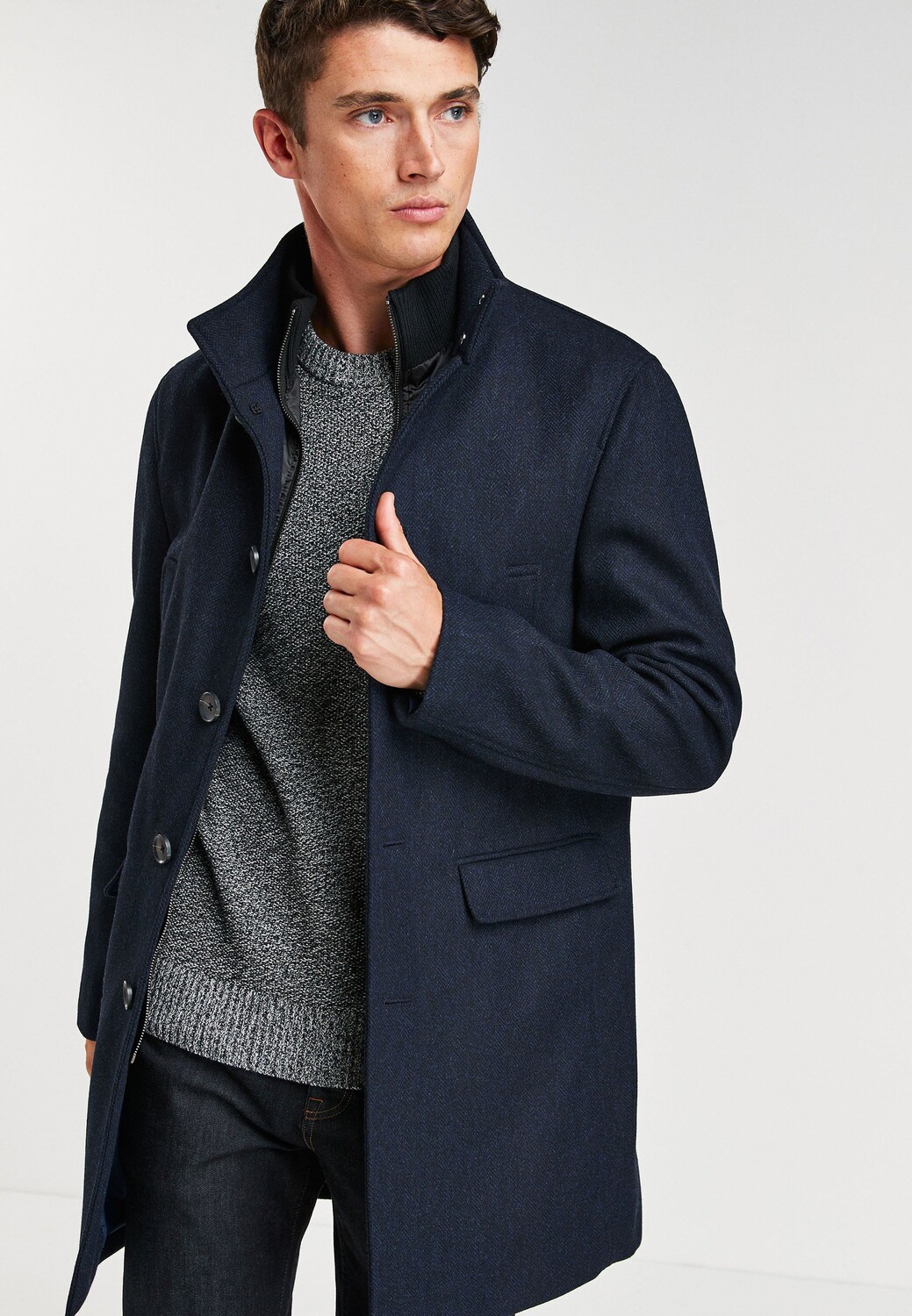 Пальто короткое Next, синий 
Пальто короткое Next, синий