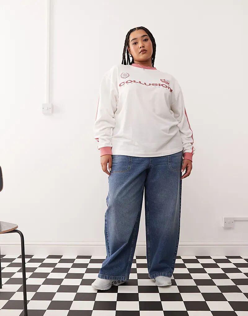 COLLUSION Plus спортивные джинсы средней потертости - STONE
COLLUSION Plus спортивные джинсы средней потертости - STONE