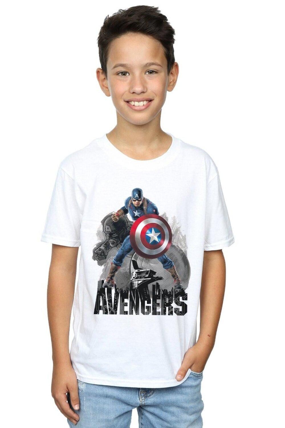 Футболка с изображением Капитана Америки в позе действия Marvel, белый
Футболка с изображением Капитана Америки в позе действия Marvel, белый