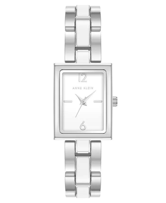 Женские часы Quartz прямоугольные с белым эмалевым циферблатом и корпусом из серебристого металлического сплава, 22 мм Anne Klein
Женские часы Quartz прямоугольные с белым эмалевым циферблатом и корпусом из серебристого металлического сплава, 22 мм Anne Klein